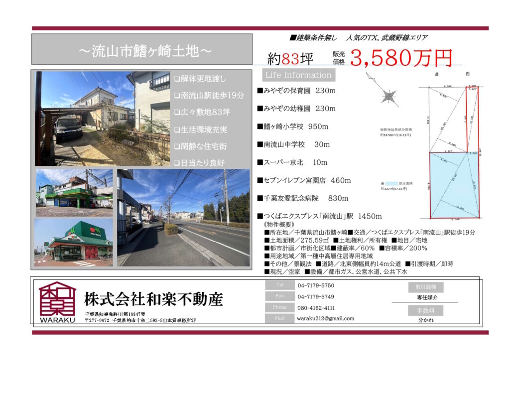大幅値下げ‼　人気エリア南流山駅徒歩圏内！
